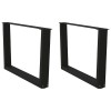 Picioare pentru măsuță de cafea &icirc;n formă de V, 2 buc., negru, 70x(42-43,3) cm, oțel