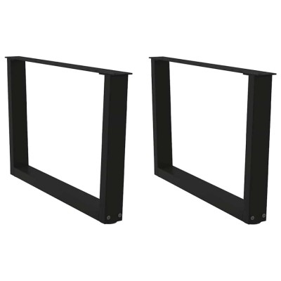 Picioare pentru măsuță de cafea &amp;icirc;n formă de V, 2 buc., negru, 70x(42-43,3) cm, oțel foto