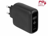 Incarcator priza cu USB Type-C PD 3.0 + USB-A 20W+12W, Delock 41455