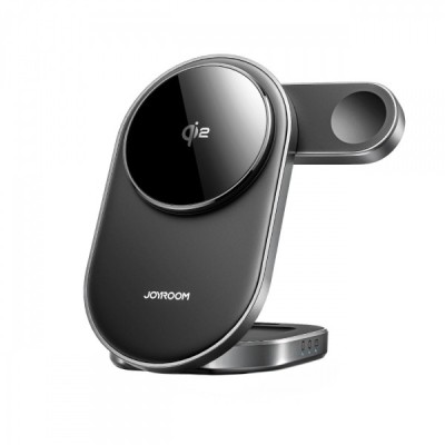 Incarcator Retea Wireless Joyroom JR-W17 3in1, 15W, 1.67A, Negru foto