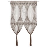 Cumpara ieftin Perdea macrame, gri taupe,140 x 240 cm, bumbac