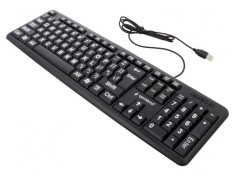 Tastatura USB Neagra cu Fir 1,5m US Layout foto