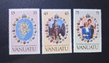 Vanuatu 1981 Nunta Regală Prințul Charles și Prințesa Diana Set Complet 3 Timbre MNH Neștampilat - A183