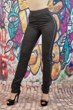 Pantaloni Dama Eleganti cu Flori, Elastici, Negri, Strasuri, Lazerato Turcia. Marimi: S, S/M, M, M/L