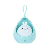 Lampa de veghe portabila eMazing model iepuras cu 2 moduri de functionare, fabricata din silicon non-toxic, cu reincarcare prin USB si echipata cu sen