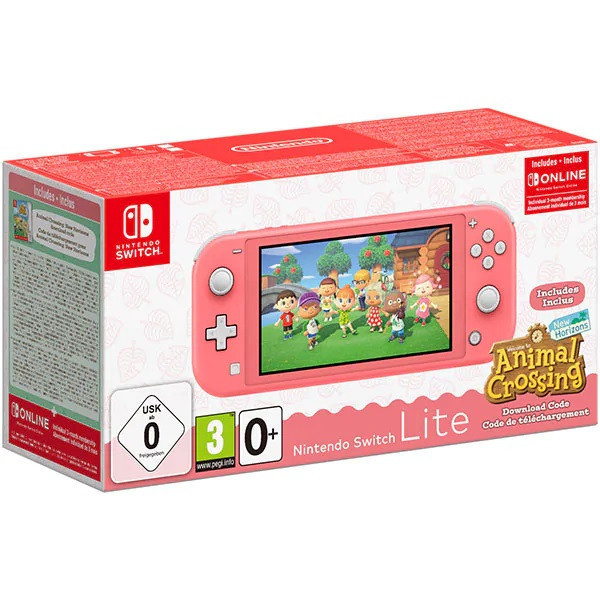 Consola portabila Nintendo Switch Lite Animal Crossing, coral