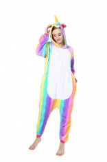 PJM58-59 Pijama intreaga kigurumi, model unicorn multicolor foto