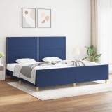 VidaXL Cadru de pat fără saltea, albastru, 200x200 cm, textil