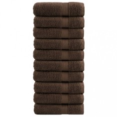 vidaXL Prosoape de m&acirc;ini premium SOLUND 10 buc maro 50x100cm 600gsm