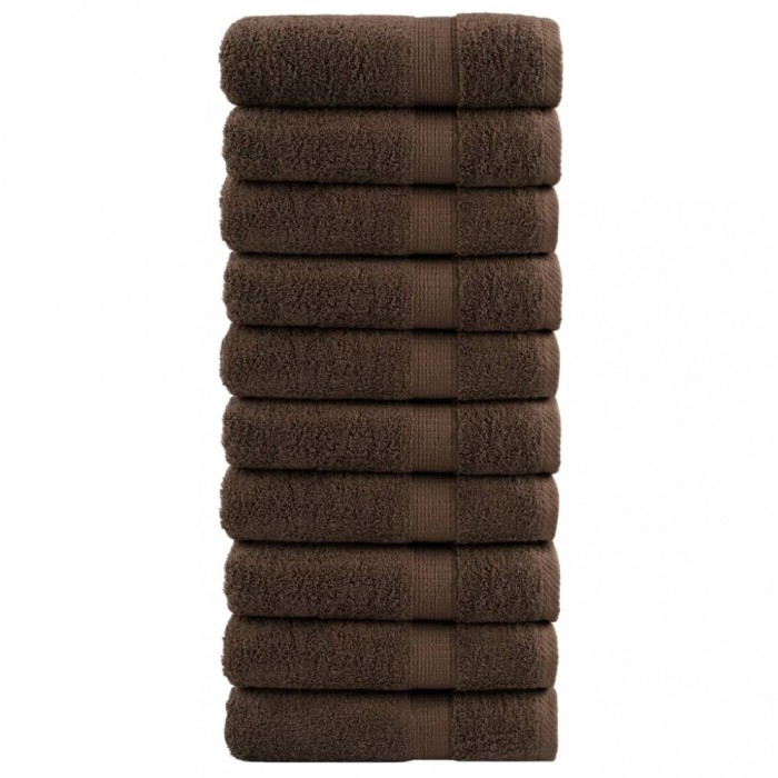 vidaXL Prosoape de baie premium SOLUND 10 buc maro 100x150cm 600gsm