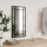 Oglinda de perete, negru, 30x60 cm, dreptunghiulara, fier GartenMobel Dekor, vidaXL