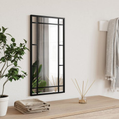Oglinda de perete, negru, 30x60 cm, dreptunghiulara, fier GartenMobel Dekor