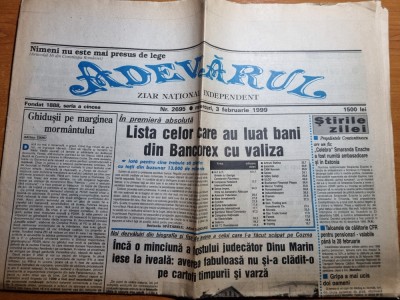 ziarul adevarul 3 februarie 1999-bancorex,zinedine zidane foto