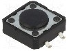 Microintrerupator 12x12mm, OFF-(ON), SPST-NO, NINIGI - TACTM-24N-F