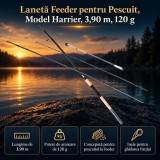 Lansetă Feeder pentru Pescuit, Model Harrier, 3,90 m, 120 g