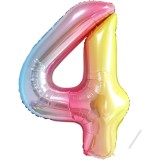 Balon din Folie Metalizata Gradient Cyrax, Multicolor Cifra 4