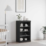 VidaXL Dulap cu lumini LED, stejar negru, 60,5x37x100 cm