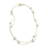 Cumpara ieftin Colier Casey, auriu, in 2 straturi, decorat cu perle - Colectia Universe of Pearls