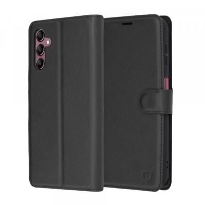Husa pentru Samsung Galaxy A14 A145 / A14 5G A146, Techsuit, Leather Folio, Neagra foto