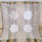 Fata de masa Vintage din bumbac, crosetata manual - insertii cu broderii florale
