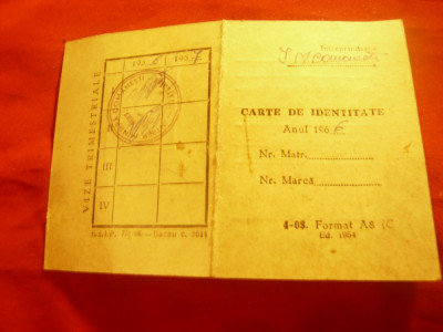 Carte de Identitate pt.Intreprinderea IM Comanesti 1966 foto
