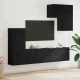 Cumpara ieftin Unitate TV de Perete 5 buc. 240 x 30 x 183 cm Stejar Negru