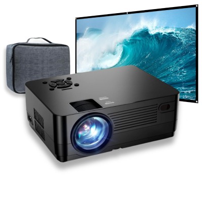 Videoproiector 1080P Full HD, WiFi, Bluetooth, 12000 Lumeni, Suporta 4K, Rezolutie 1920 x 1080, LCD, LED, HDMI, AV, USB, Audio, Mirroring, Difuzor Inc foto