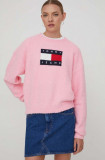 Tommy Jeans pulover femei, culoarea roz DW0DW17248