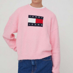 Tommy Jeans pulover femei, culoarea roz DW0DW17248