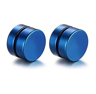 Cercei barbell magnetici,nu necesita gaurirea urechii ,8 mm albastru