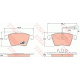 Set placute frana Trw GDB1651, parte montare : Punte fata