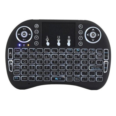 Tastatura Iluminata Wireless Techstar&amp;reg; i8 RGB Play, Air Mouse, cu Touchpad, pentru TV Box si Mini PC, Android TV, Smart TV, PC, Laptop foto