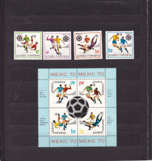 1970 LP 729 LP 729 a CAMPIONATUL MONDIAL DE FOTBAL - MEXIC SERIE+BLOC 4 MNH foto