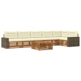 vidaXL Set de canapele de exterior 7 pcs Natural și Crem 3383458