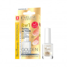 Tratament profesional pentru unghii 8 in 1, Eveline Cosmetics, Golden Shine, 12 ml foto
