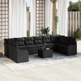 Cumpara ieftin Set de canapele pentru gradina 11 buc. Negru poliratan