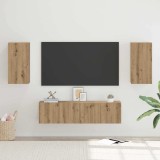 vidaXL Set comodă TV cu raft 4 pcs stejar artizanal 30.5 x 30 x 60 cm