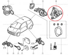 Yala hayon Renault Twingo 1 2004-, Original Renault 7701208502, inchizator portbagaj spate foto