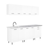 Dulap de bucătărie Primo 220 alb cu blat cromix