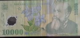 CY - Bancnota Romania "Zece mii 10000 lei 2000" polimer / circulata semnatura (guvernator): Isarescu / portret N. Iorga &amp; Manastirea "Curtea de Arges"