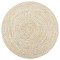 vidaXL Covor manual, alb și natural, 90 cm, iută 133722