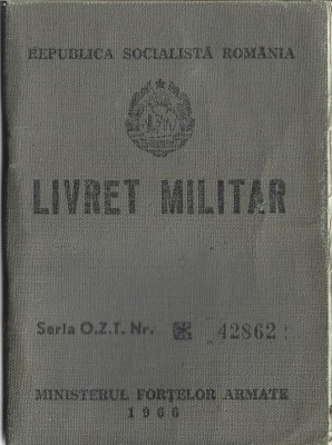 A3856N Livret militar de ofițer pentru femeie, 1973, RSR foto
