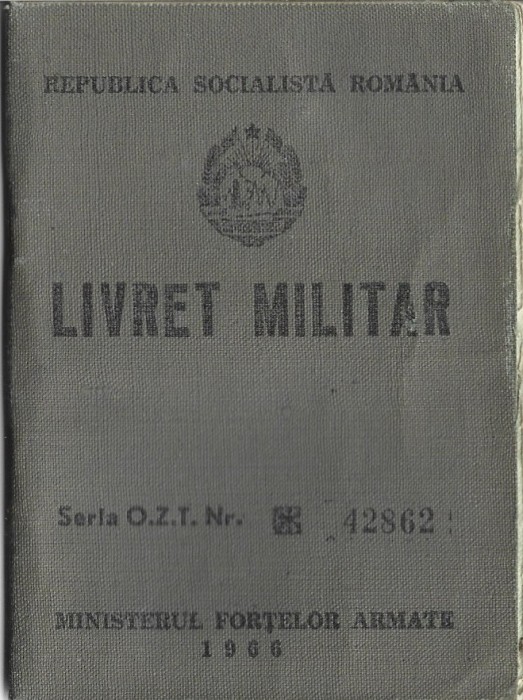 A3856N Livret militar de ofițer pentru femeie, 1973, RSR