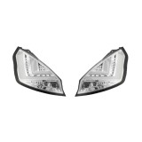 Set stopuri tuning Ford Fiesta (Ja8), 09.2008-01.2013, spate,argintiu transparent, omologare ECE, cu lumina de parcare cu fibre optice, cu cablaj, cu