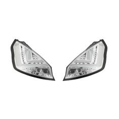Set stopuri tuning Ford Fiesta (Ja8), 09.2008-01.2013, spate,argintiu transparent, omologare ECE, cu lumina de parcare cu fibre optice, cu cablaj, cu