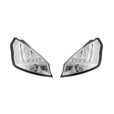 Set stopuri tuning Ford Fiesta (Ja8), 09.2008-01.2013, spate,argintiu transparent, omologare ECE, cu lumina de parcare cu fibre optice, cu cablaj, cu foto