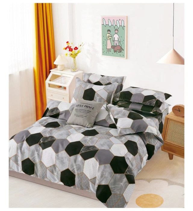 Lenjerie pat dublu,bumbac finet,6 piese,cearceaf normal 220x240cm, cearceaf pilota 200x220cm, 2 fete de perna 50x70, 2 fete de perna 70x70-A1180