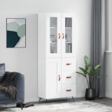vidaXL Dulap &icirc;nalt, alb, 69,5x34x180 cm, lemn compozit