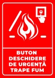 Semn de buton deschidere de urgenta trapa pentru fum