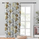 Set draperii blackout model floral cu rejansa transparenta cu ate pentru galerie, Madison, 150x250 cm, densitate 700 g/ml, Paeonia Shirley, 2 buc